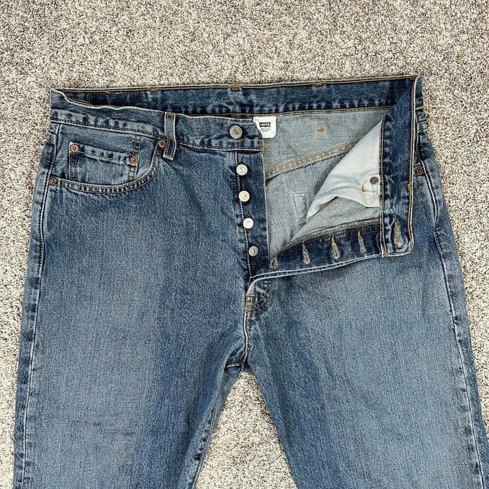 Levis 501 Men Jean 38x32 (36x31) Blue Straight Y2K Vtg Button Fly Denim Original